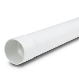 أنابيب بلاستيك UPVC ضغط 7.5 بار SDR 34.4، قطر خارجي 140 مم، سماكة 4.1 مم، أبيض