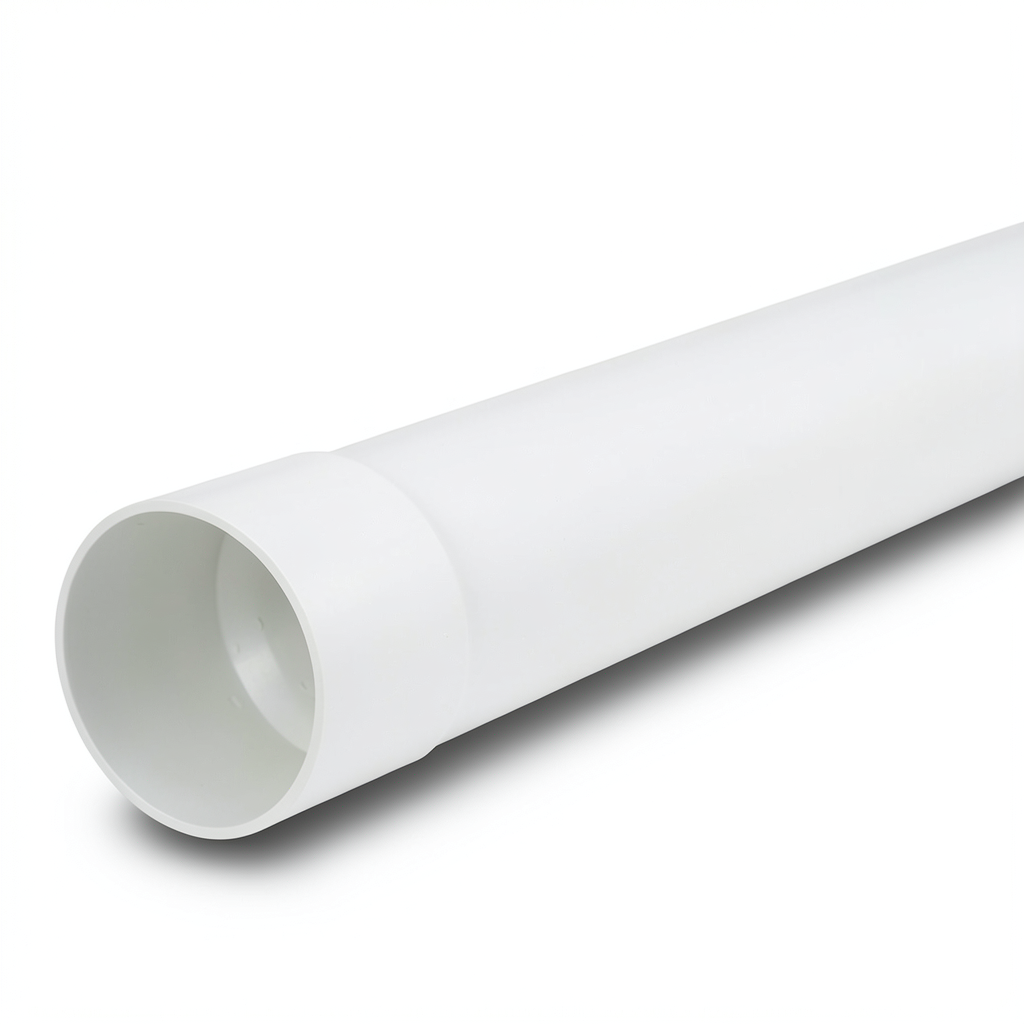 أنابيب بلاستيك UPVC ضغط 7.5 بار SDR 34.4، قطر خارجي 140 مم، سماكة 4.1 مم، أبيض
