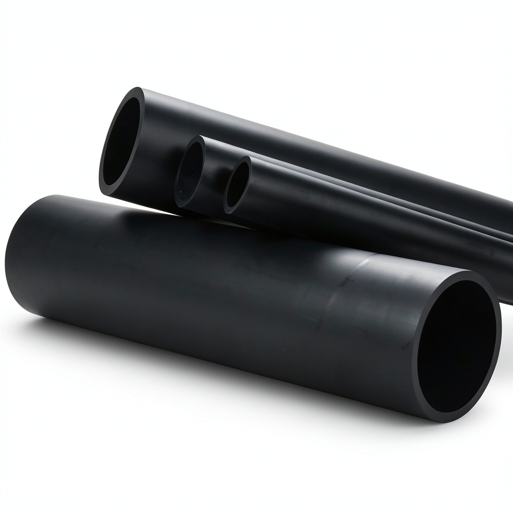 High Density Polyethylene Pipe 4 Bar Pressure PE 80 SDR 33 560 mm Black