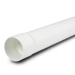 UPVC Plastic Pipe PN 7.5 Bar SDR 34.4, 225 mm OD, 6.6 mm Thickness, White