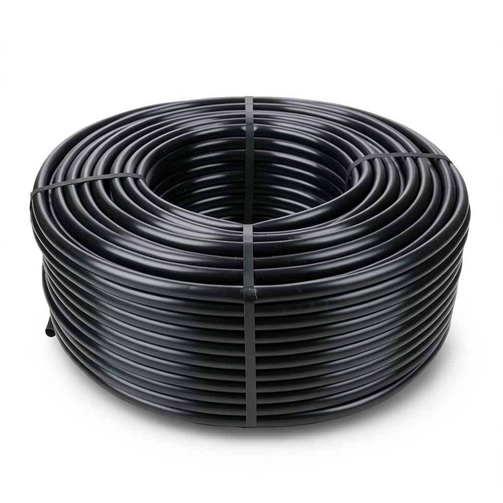 لفة أنابيب بلاستيك HDPE ضغط 16 بار PE 80، قطر خارجي 16 ملم، سمك 2.2 ملم، أسود