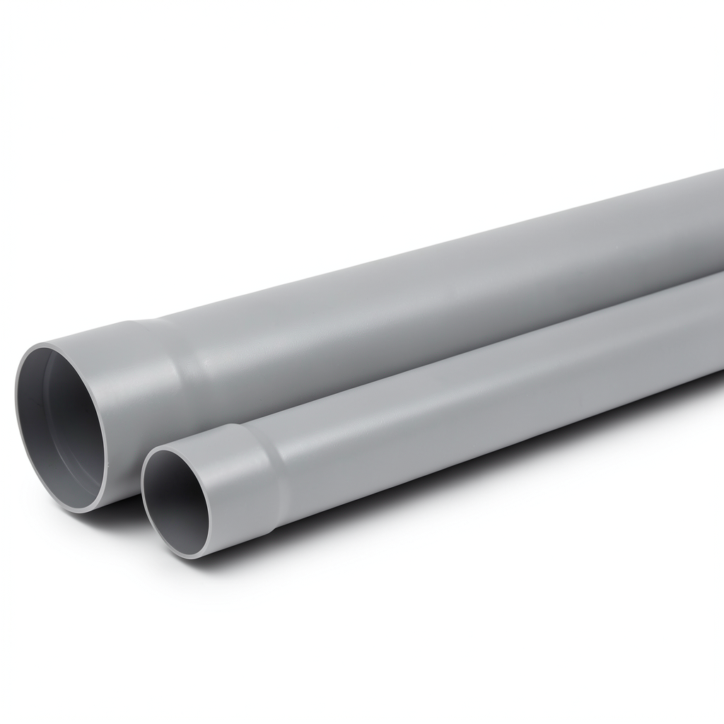 UPVC Plastic Pipe PN 12 Bar Size 8 inch Thickness 11.9 mm Gray Color