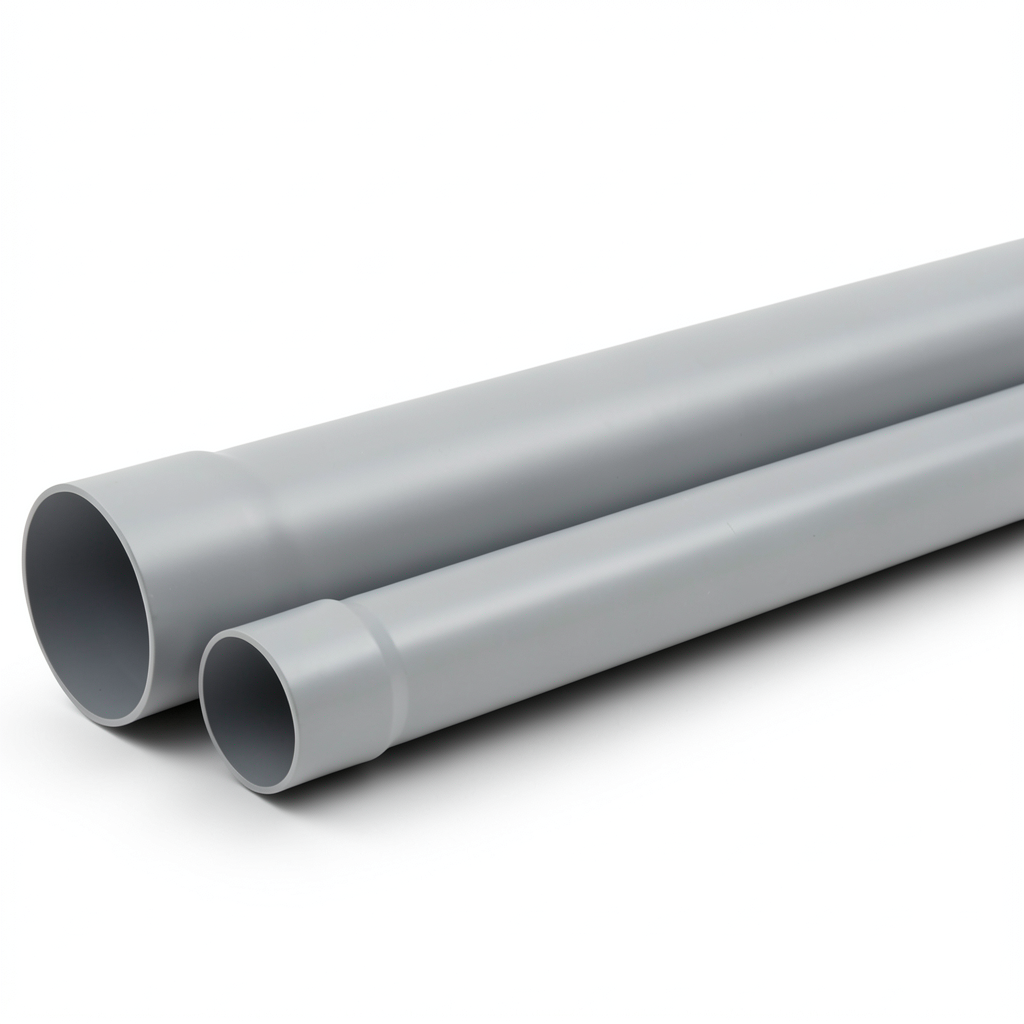 UPVC Plastic Pipe PN 15 Bar Size 4 inch Thickness 8.4 mm Gray Color