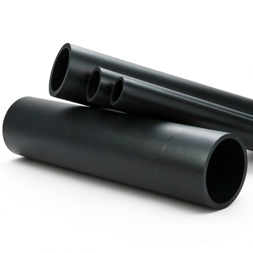High Density Polyethylene Pipe 4 Bar Pressure PE 80 SDR 33 560 mm Black