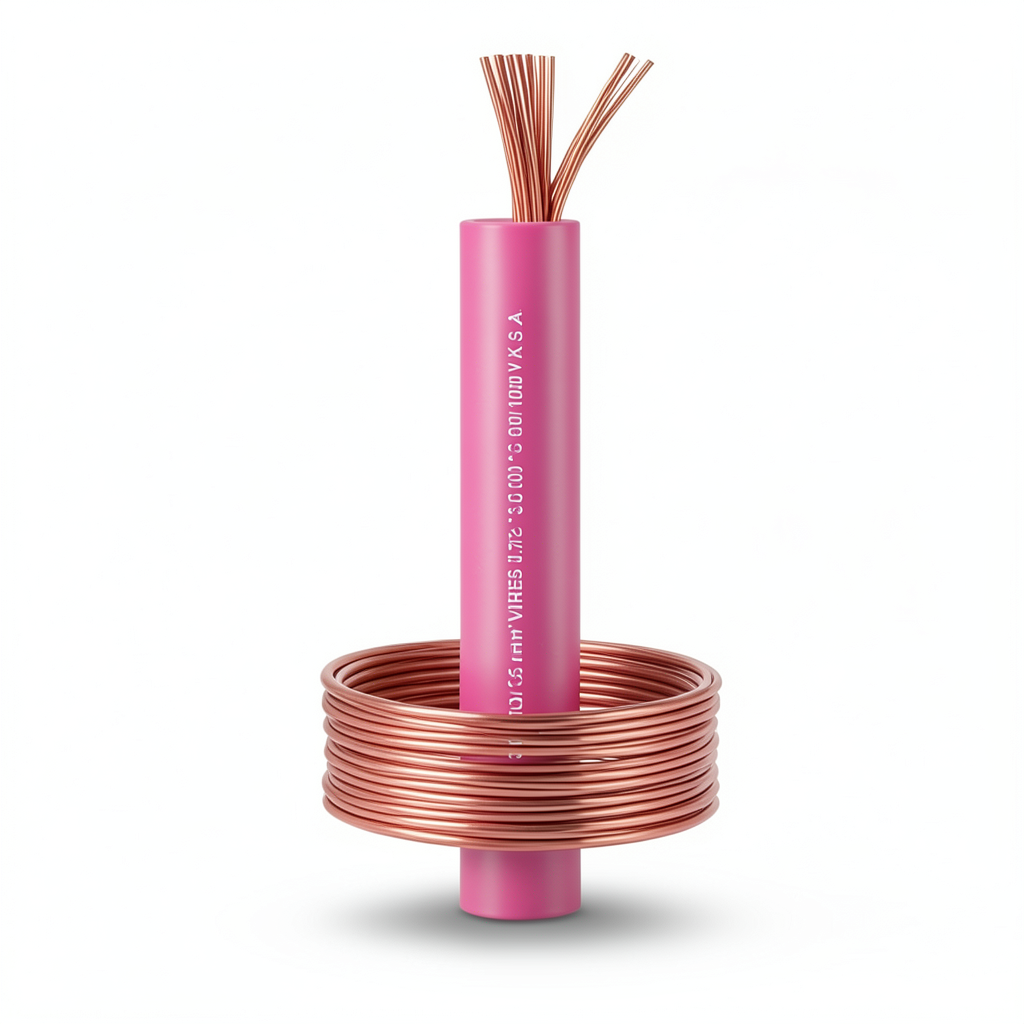 Flexible Tinned Copper Electrical Wire 35mm2, 600/1000 Volts, 300ft Length, Pink | Al Fanar