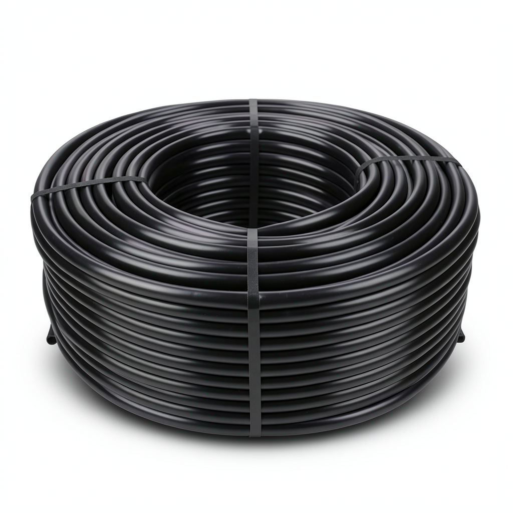 لفة أنابيب بلاستيك HDPE ضغط 6 بار PE 80، قطر خارجي 50 ملم SDR 33، لون أسود