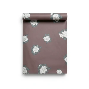 Spanish Wallpaper Floral Design Brown Color, Size 10mx0.53m, Model 4002-4