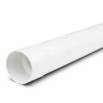 UPVC Plastic Pipe PN 7.5 Bar SDR 34.4, 140 mm OD, 4.1 mm Thickness, White