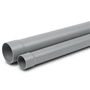 أنابيب بلاستيك UPVC ضغط 15 بار مقاس 4 إنش سمك 8.4 مم لون رمادي