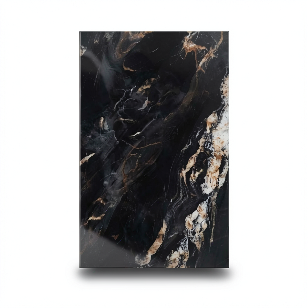 Indian Porcelain Floor Tiles 240x120 cm, Glossy Nero A