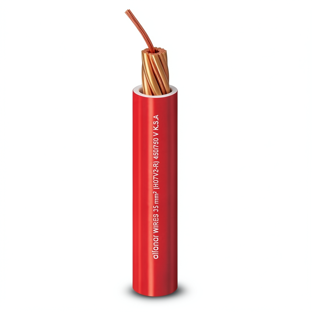 Stranded Electrical Wire 500mm 450/750V Copper 3.38mm Diameter Heat Resistant PVC Insulated | Al Fanar
