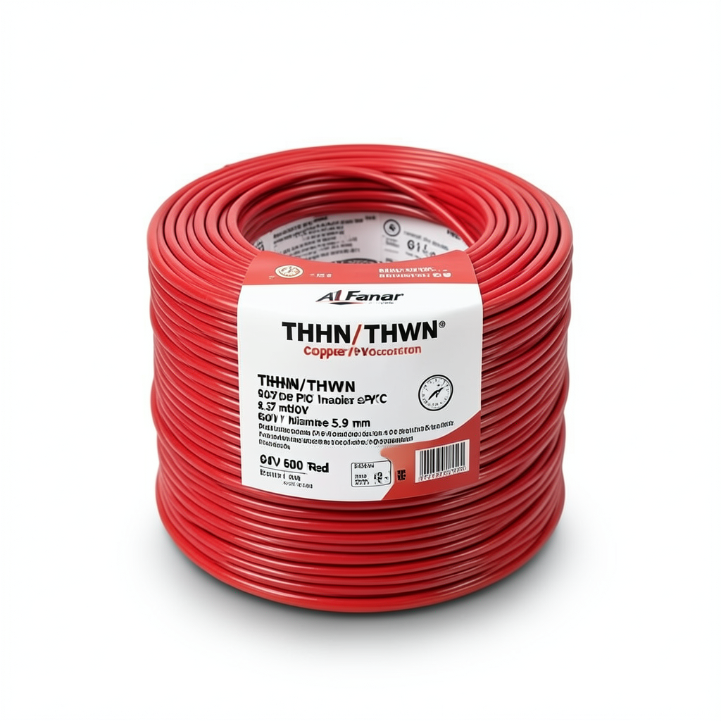 THHN/THWN Copper Cable PVC 105°C Insulation 8.37 mm² Diameter 5.9 mm 600 V 500 Ft Red | Al Fanar