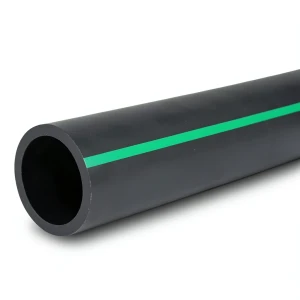 HDPE Plastic Pipe Nominal Pressure 16 Bar PE 80 OD 560 mm SDR 9 Black with Green Stripes
