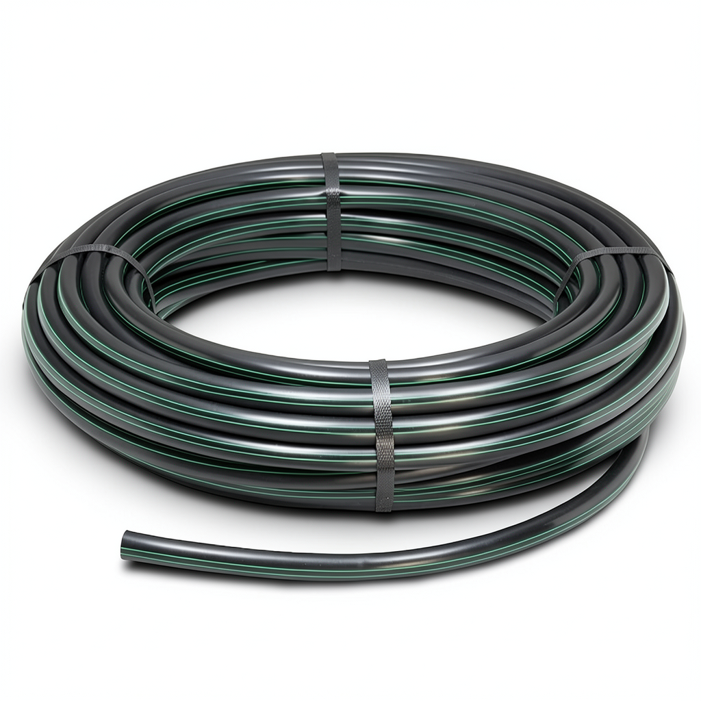 لفة أنابيب بلاستيك HDPE ضغط اسمي 6 بار PE 63 قطر خارجي 110 مم SDR 17.6 لون أسود