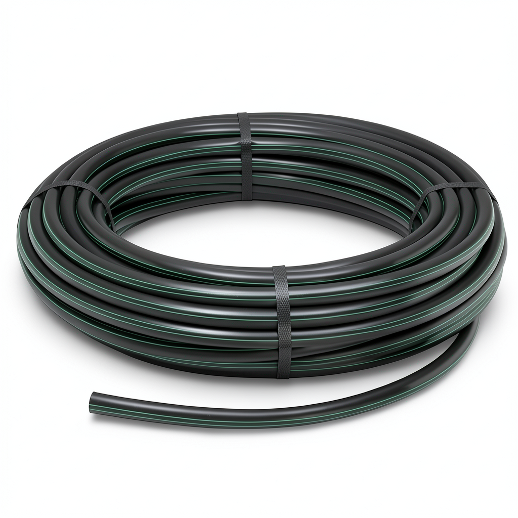لفة أنابيب بلاستيك HDPE ضغط اسمي 6 بار PE 63 قطر خارجي 110 مم SDR 17.6 لون أسود