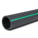 HDPE Polyethylene Pipe Nominal Pressure 4 Bar PE 63 OD 225 mm SDR 26 Black with Green Stripes