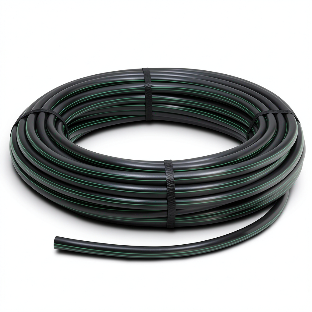 HDPE Polyethylene Plastic Coil Pipe Pressure 6 Bar PE 63 Size OD 125 mm SDR 17.6 Black
