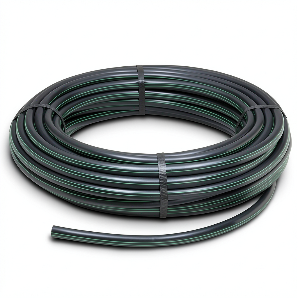 لفة أنابيب HDPE ضغط 6 بار PE 63 قطر خارجي 140 مم SDR 17.6 لون أسود