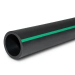 HDPE Polyethylene Pipe PN 4 Bar PE 63, 315 mm SDR 26 Black with Green Stripes