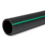 HDPE Polyethylene Pipe Nominal Pressure 4 Bar PE63 200 mm SDR 26 Black/Green