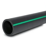 HDPE Polyethylene Pipe PN 4 Bar PE 63, 315 mm SDR 26 Black with Green Stripes