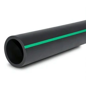 HDPE Polyethylene Pipe PN 4 Bar PE 63, 315 mm SDR 26 Black with Green Stripes