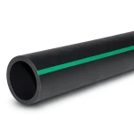 HDPE Plastic Pipe Nominal Pressure 4 Bar PE 63 OD 560 mm SDR 26 Black with Green Stripes