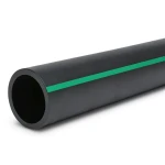 HDPE Plastic Pipe Nominal Pressure 4 Bar PE 63 OD 630 mm SDR 26 Black with Green Stripes