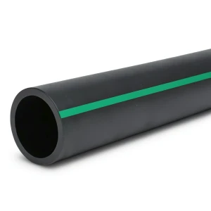 مواسير HDPE ضغط 4 بار PE 63 قطر خارجي 630 مم SDR 26 لون أسود مع خط أخضر
