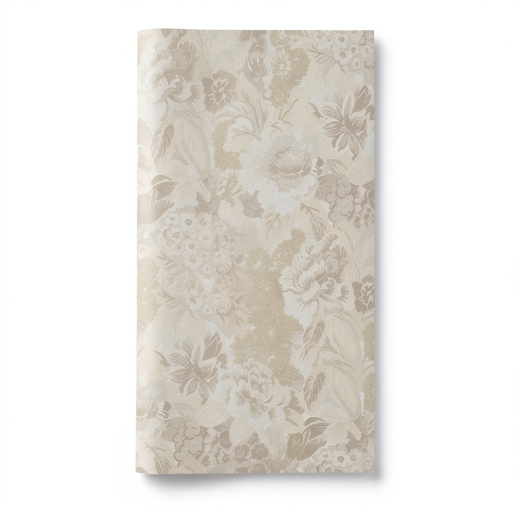 Spanish Wallpaper Floral Design Beige Color, Size 10mx0.53m, Model 4003-1