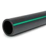 HDPE Plastic Pipe Nominal Pressure 6 Bar PE63 Outside Diameter 250 mm SDR 17.6 Black with Green Stripes
