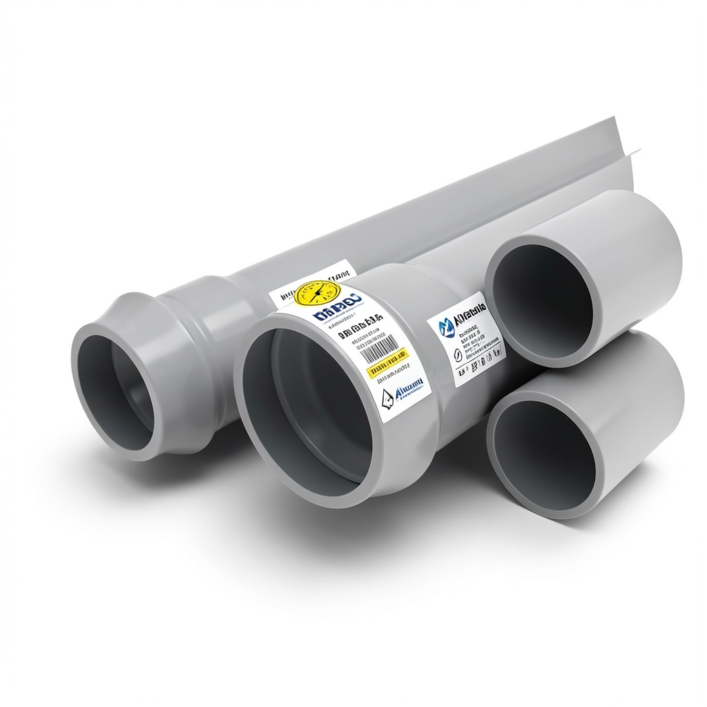 UPVC Pipes Nominal Pressure 8 Bar Outside Diameter 355 mm Thickness 10.9 mm Gray | Al Watania Plastics