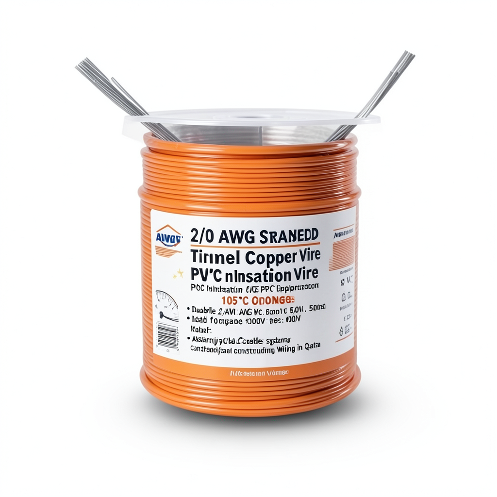 2/0 AWG Stranded Tinned Copper Wire PVC Insulation 105°C Orange 600V 500ft | Asharqiyah Cables Company for Industry