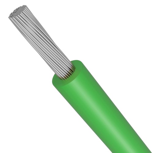 لفة سلك كهرباء نحاس مجدول 4 AWG مطلي بالقصدير، معزول PVC (105°C)، اخضر، 600 فولت، 500 قدم | شركة كابلات الشرقية للصناعة
