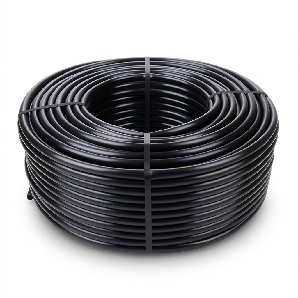 HDPE Plastic Coil Pipe Nominal Pressure 6 Bar PE 80, Outside Diameter 50 mm SDR 33, Black