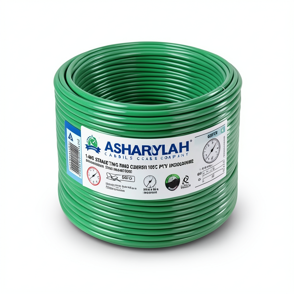 1 AWG Stranded Tinned Copper Wire PVC Insulation 105°C Green 600V 500ft | Asharqiyah Cables Company for Industry