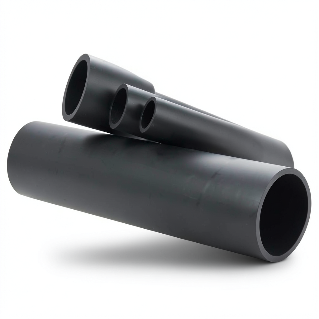 انابيب HDPE ضغط 12.5 بار PE 80، قطر 450 مم SDR 11، لون اسود