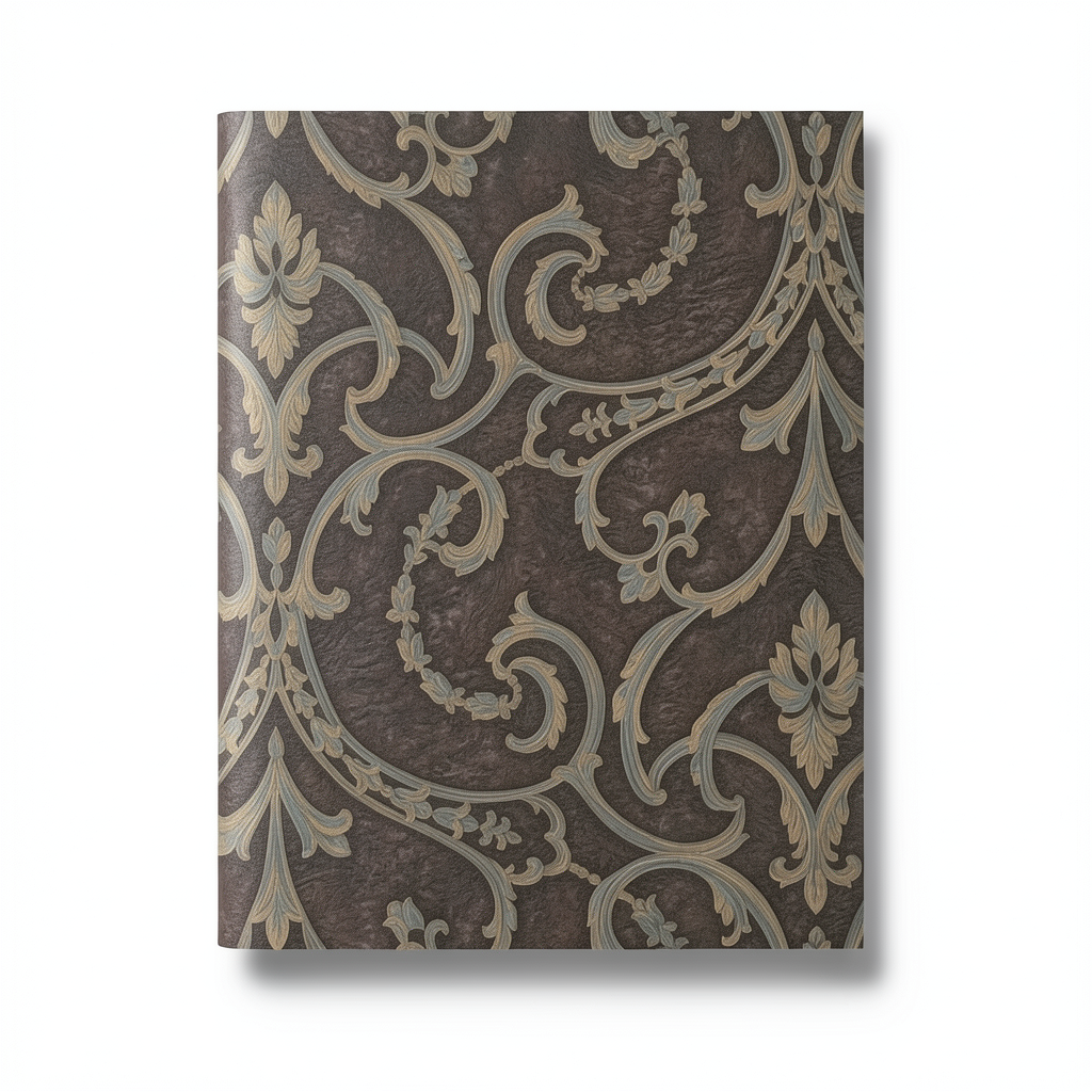 ورق جداري تصميم كلاسيك بني داكن 10 م × 1.06 م، موديل 81404