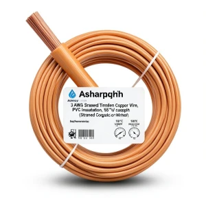 سلك نحاس مجدول 3 AWG مطلي بالقصدير، عزل PVC 105°C، برتقالى، 600 فولت، 500 قدم | شركة كابلات الشرقية للصناعة