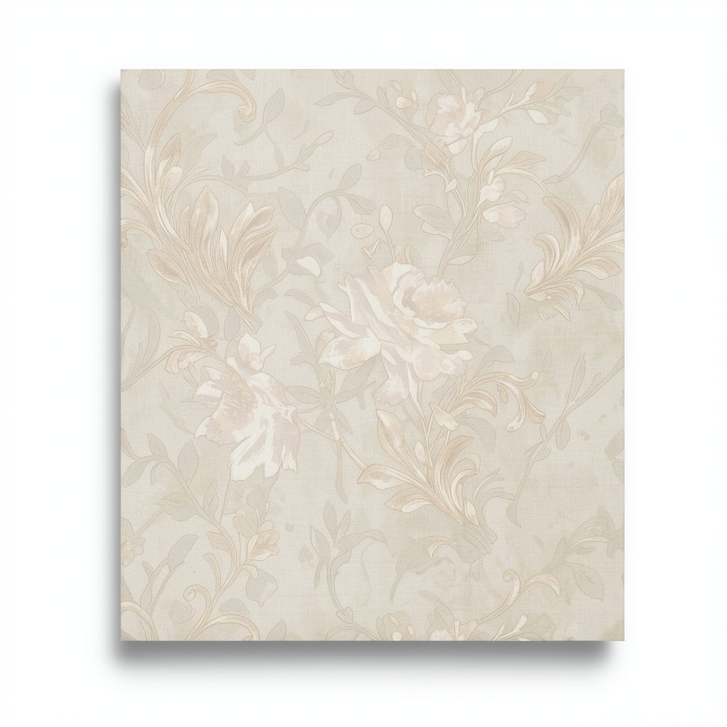 Floral Wall Covering 10m x 1.06m Beige Color, Model 81421