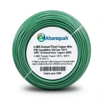 لفة سلك نحاس مجدول 6 AWG مطلي بالقصدير عزل PVC 105°C اخضر 600 فولت 500 قدم | شركة كابلات الشرقية للصناعة
