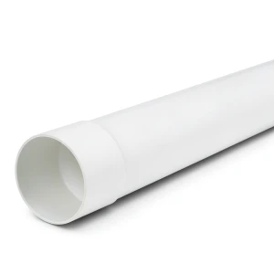 UPVC Plastic Pipe PN 8 Bar SDR 33, 140 mm OD, 4.3 mm Thickness, White Color