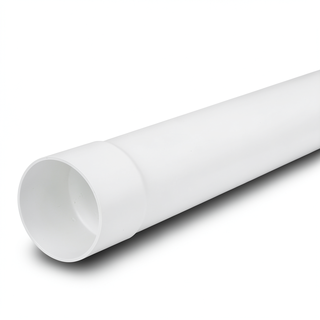 UPVC Plastic Pipe PN 10 Bar (SDR 26) Size 140 mm Thickness 5.4 mm White Color