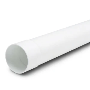 UPVC Plastic Pipe PN 10 Bar (SDR 26) Size 180 mm Thickness 6.9 mm White