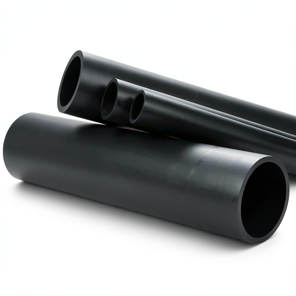 انابيب بلاستيك HDPE ضغط 12.5 بار PE 80 قطر 400 ملي SDR 11 اسود