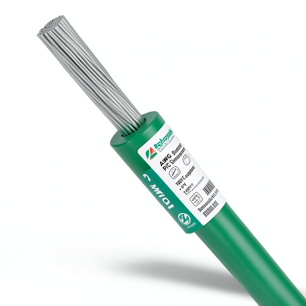 سلك كهرباء نحاس مجدول 2 AWG مطلي بالقصدير معزول PVC 105°C اخضر 600 فولت 500 قدم | شركة كابلات الشرقية للصناعة