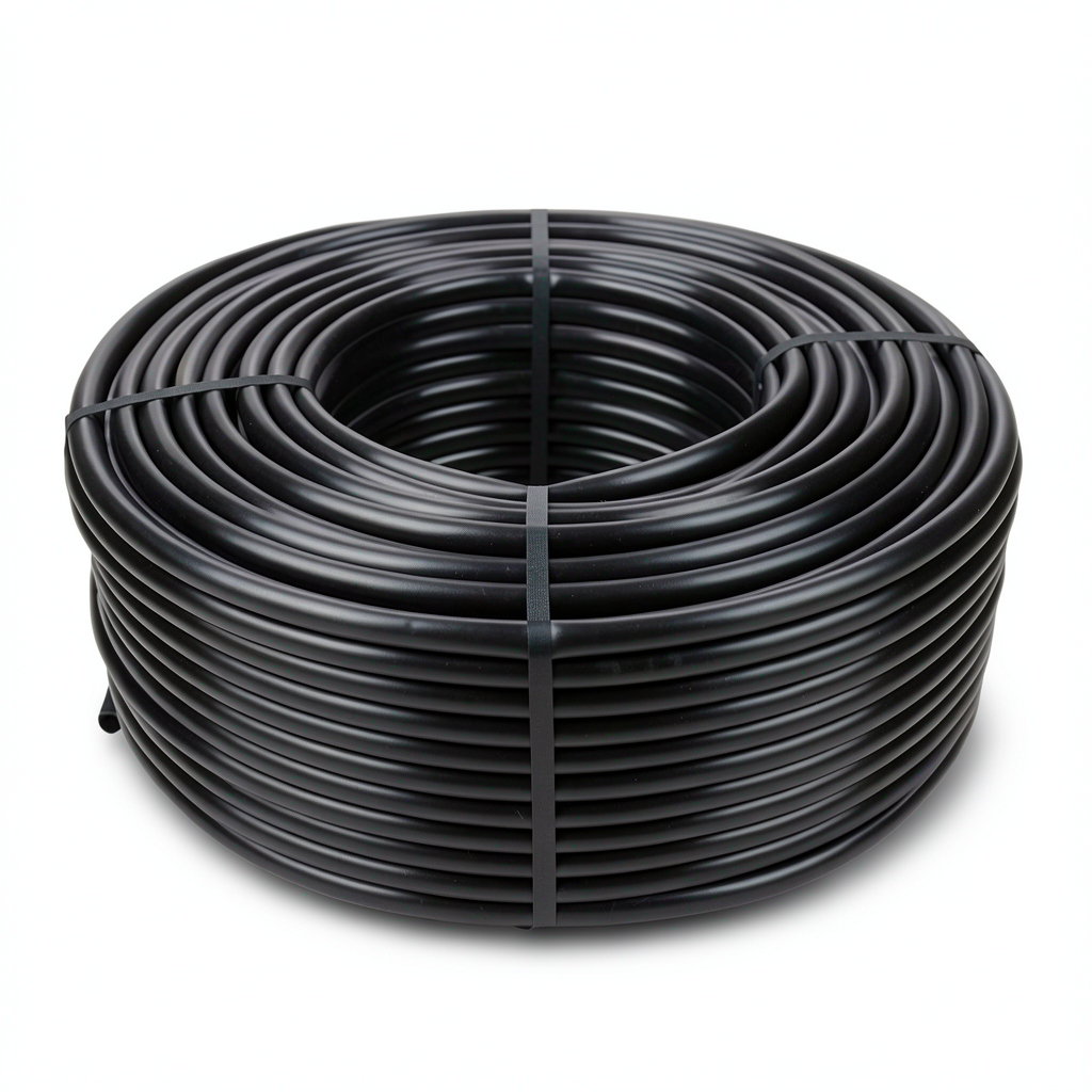لفة أنابيب HDPE ضغط 16 بار PE 80 قطر خارجي 20 مم SDR 9 سمك 2.3 ملم لون أسود