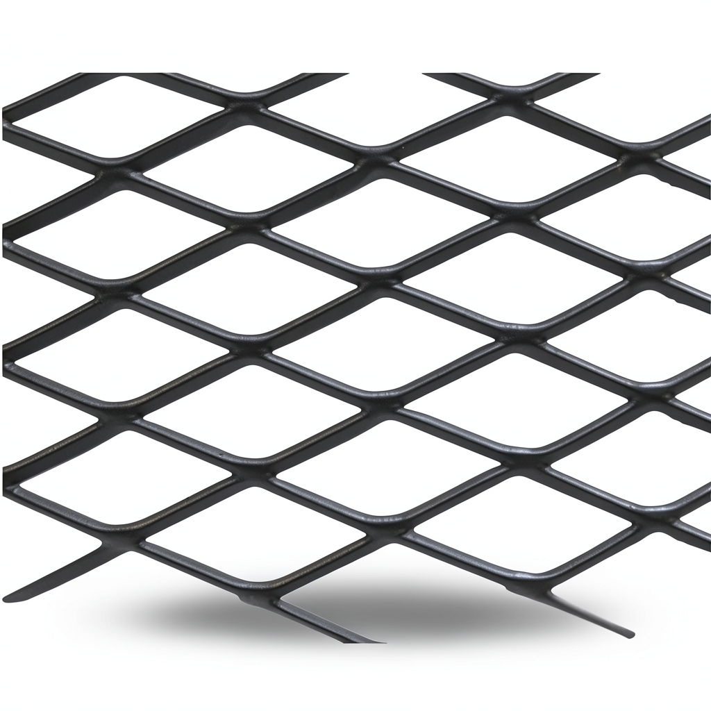 Hot Rolled Black Steel Expanded Metal Mesh Khaleeji 2.3 mm Thickness 1.22 m Width 2 m Length
