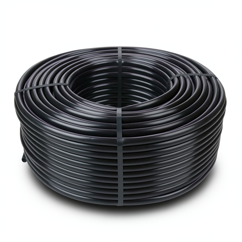 لفة أنابيب بلاستيك HDPE ضغط 16 بار PE 80 قطر خارجي 50 مم سماكة 5.6 مم SDR 9 لون أسود