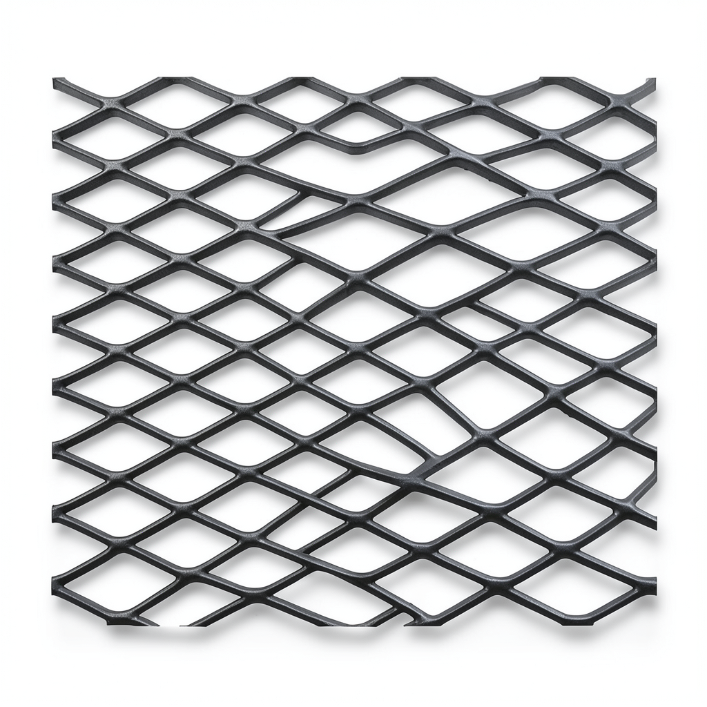 Hot Rolled Steel Expanded Metal Mesh 2.3 mm Thickness 1.22m Width 3m Length, Black